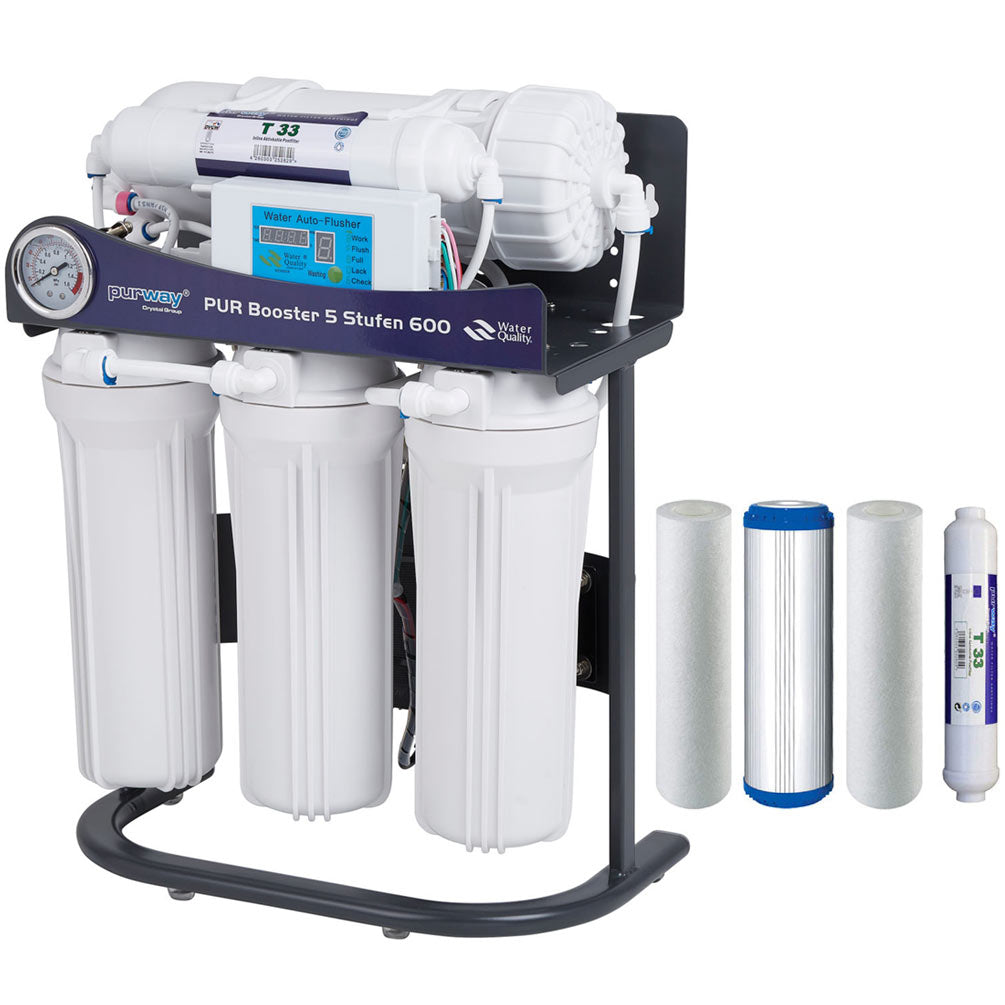 PUR système d’osmose à flux direct Booster 5 étapes 600 GPD + kit de filtres de rechange