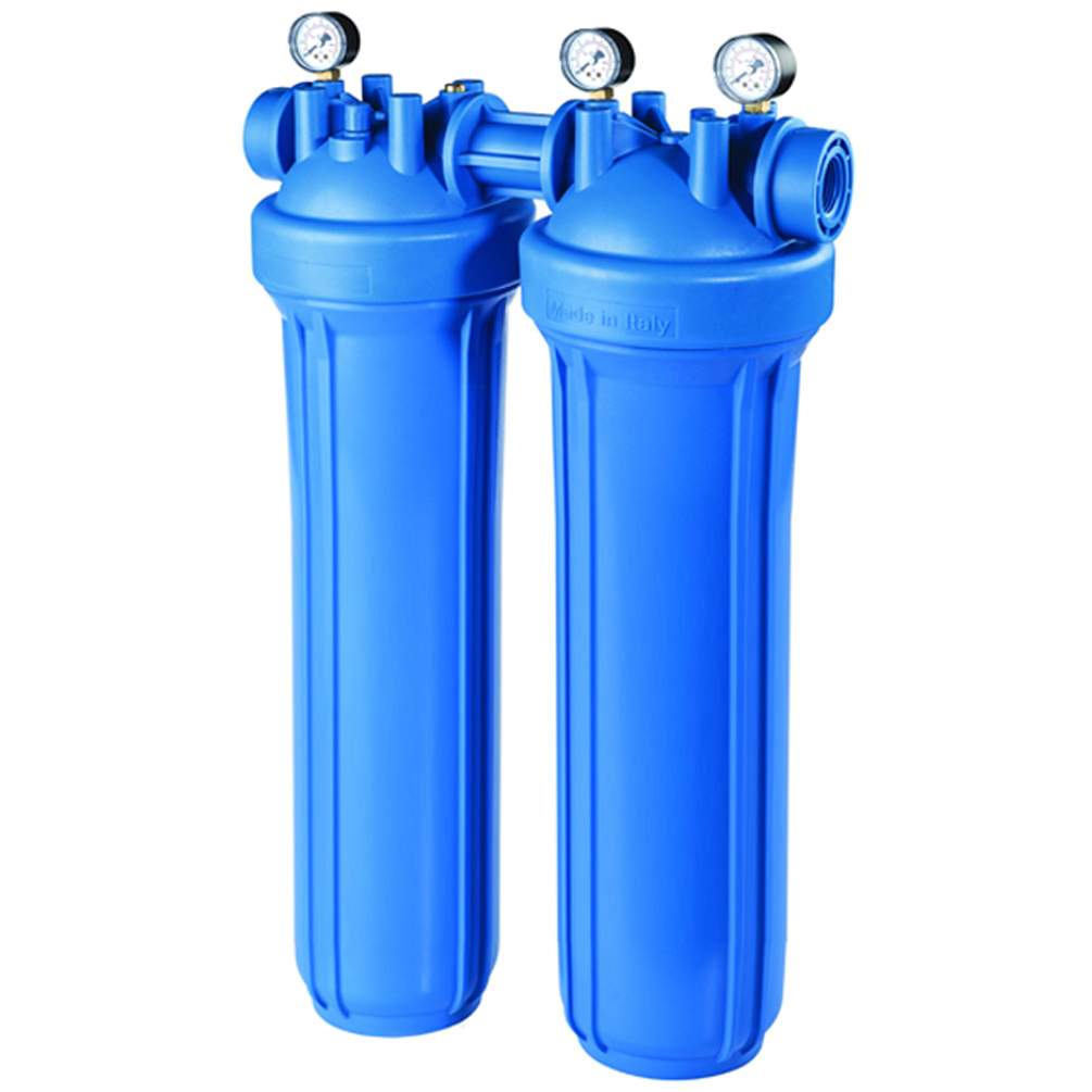 DP BIG M 20 DUO 1" IN AB Hochleistungs-DOPPEL-Filtergehäuse mit Manometer