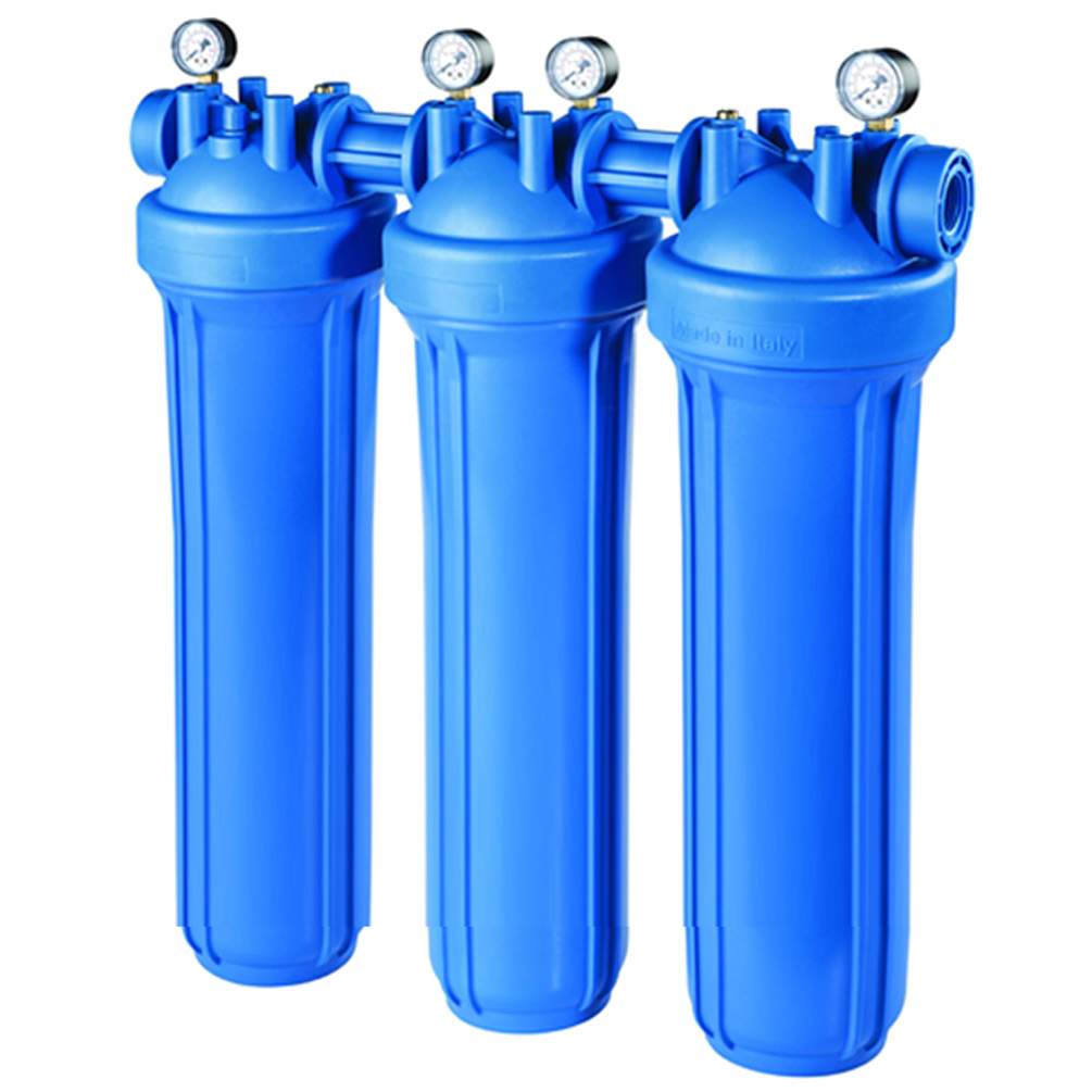 DP BIG M 20 TRIO 1" IN AB Hochleistungs-DREIFACH-Filtergehäuse mit Manometer