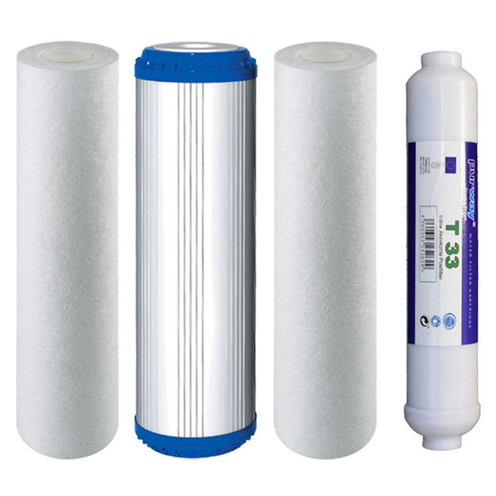 Kit de 4 filtres de rechange Osmose 10-PLAX-1-T33 pour système d’osmose inverse à 5 étapes