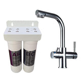 PUR Smart DUO Antikalk Set Wasserenthärtung Chlor + 3-Wege Wasserhahn DELTA