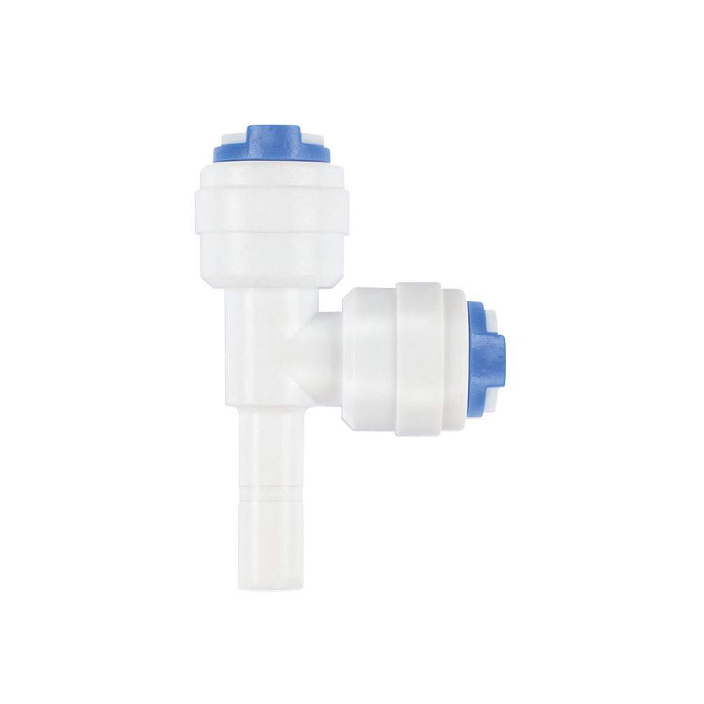 T-adaptateur coudé pour tuyau 1/4" x 1/4" x 1/4" avec clips de sécurité
