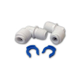 2 x raccord coudé 1/4" pour tuyau vers filetage 1/4" avec clips de sécurité